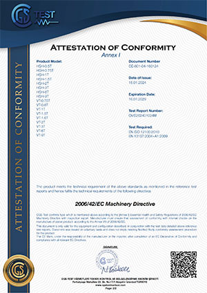 Lever Block-Certificate